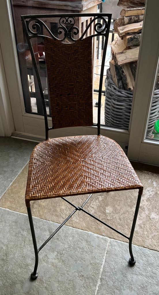 Zes eetkamerstoelen, Ophalen, Gebruikt, Vintage rotan, Bruin