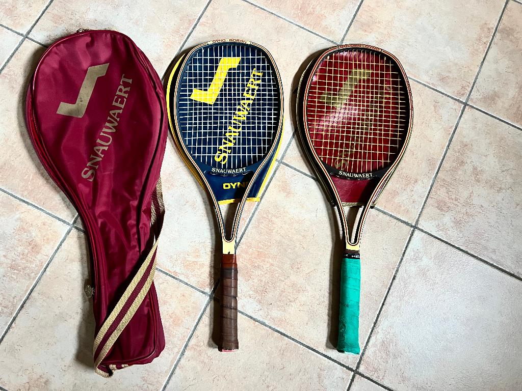 2 Vintage Snauwaert Tennisrackets - Dyno Boron & Golden Dyno, Ophalen of Verzenden, Gebruikt