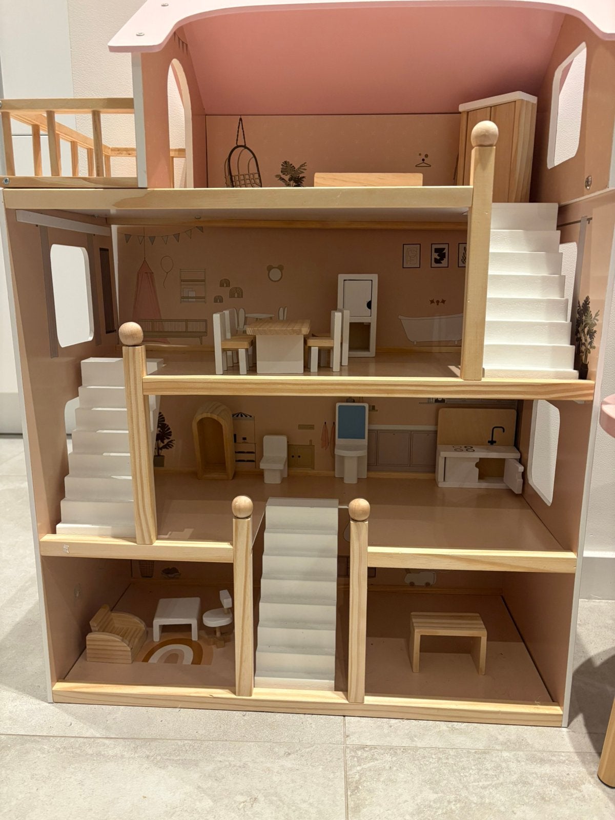 Speelhuisje hout, Kinderen en Baby's, Speelgoed | Poppenhuizen, Ophalen, Zo goed als nieuw, Poppenhuis