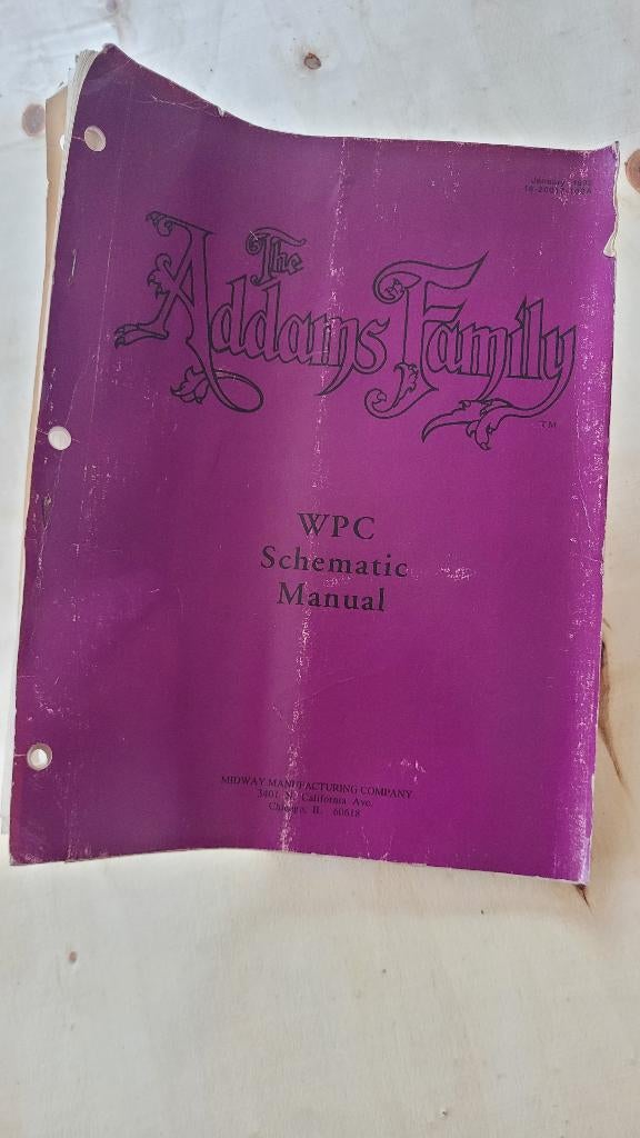 Schémas électroniques pour le flipper The Addams Family, Enlèvement ou Envoi, Bally, Autres types, Imprimante matricielle