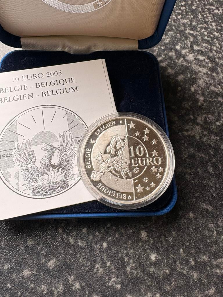 2 x 10 € zilver, 2004 en 2005, Ophalen, Zilver
