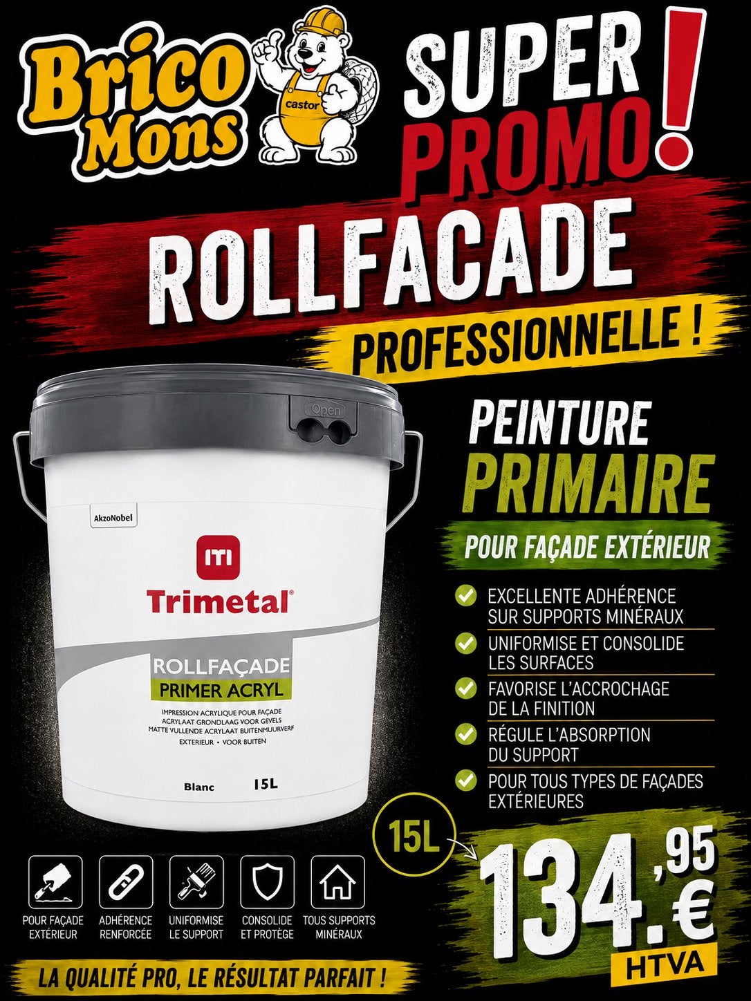 📣Peinture TRIMETAL pour Façade exterieur en Super PROMO❗️🔥, Doe-het-zelf en Bouw, Verf, Beits en Lak, Ophalen, Wit, Nieuw, Verf