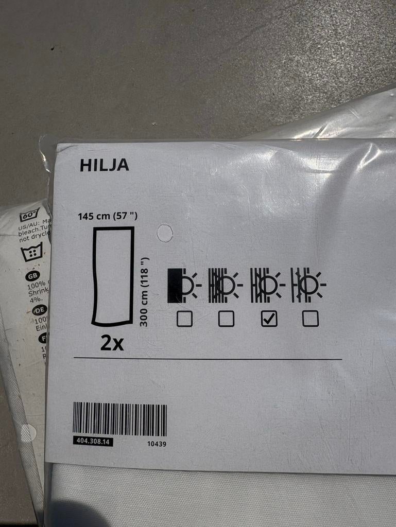 Gordijnen HILJA IKEA - nieuw, Huis en Inrichting, Ophalen, 100 tot 150 cm, 200 cm of meer, Wit
