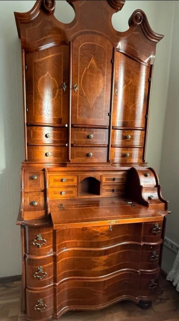 Vintage Secretaire Bureau in Mahonie hout, Ophalen