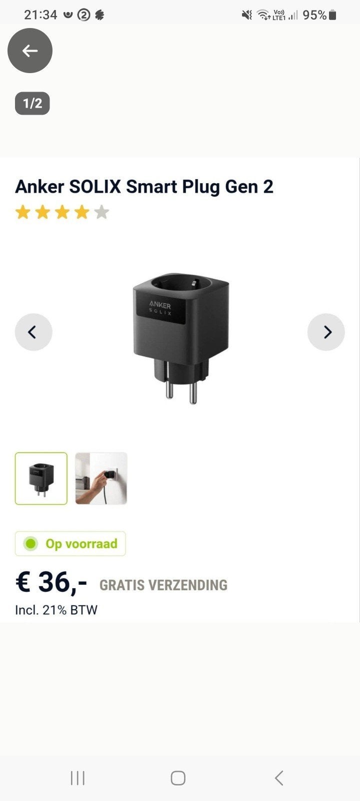 anker solix smart plug Gen2, Ophalen of Verzenden, Nieuw