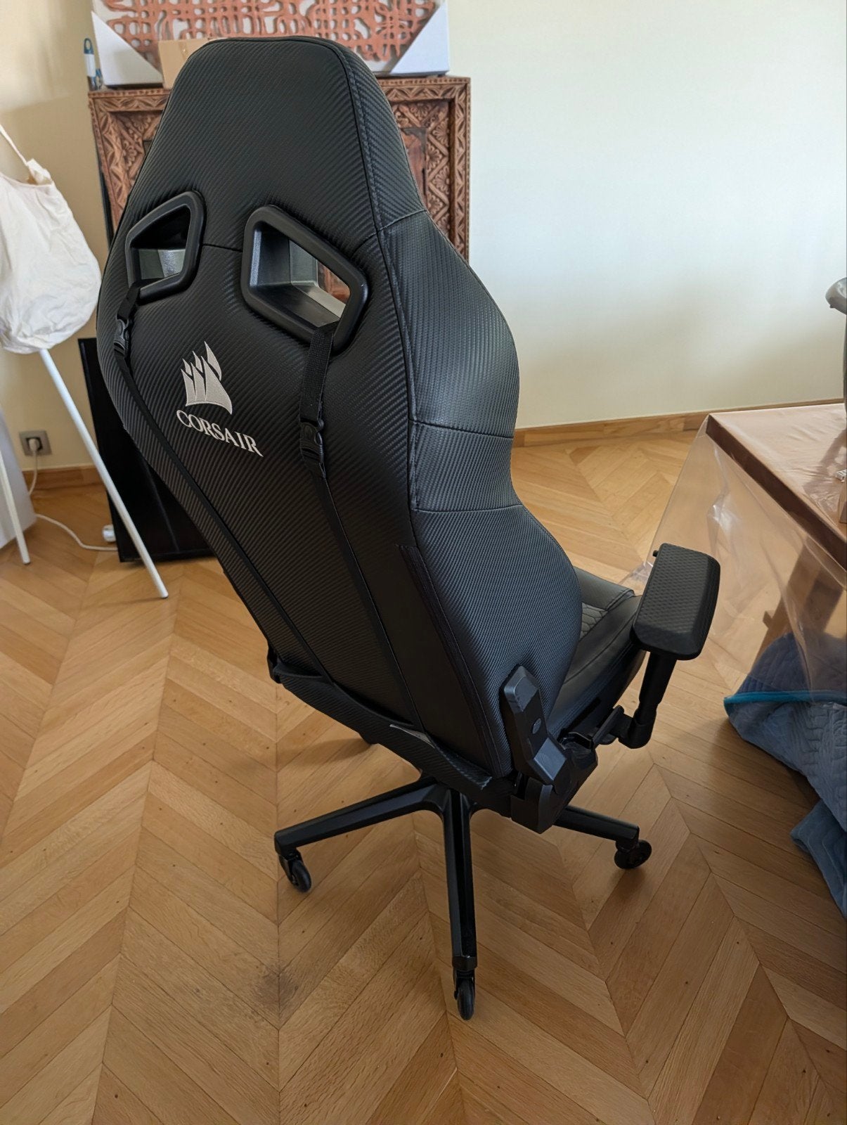 ​Fauteuil Gaming CORSAIR T2 Road Warrior + Roues Rollerblad, Enlèvement, Comme neuf
