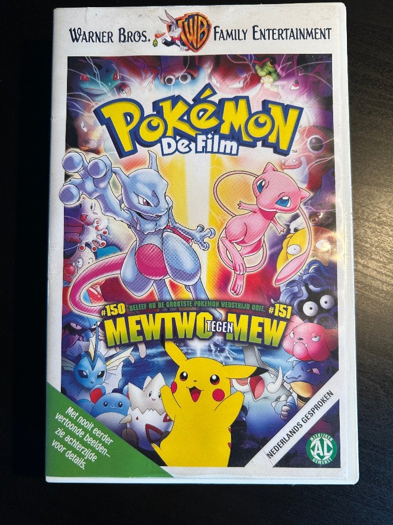 pokémon videocassette - Mewtwo tegen Mew - de film - vintage, Cd's en Dvd's, Ophalen of Verzenden, Gebruikt
