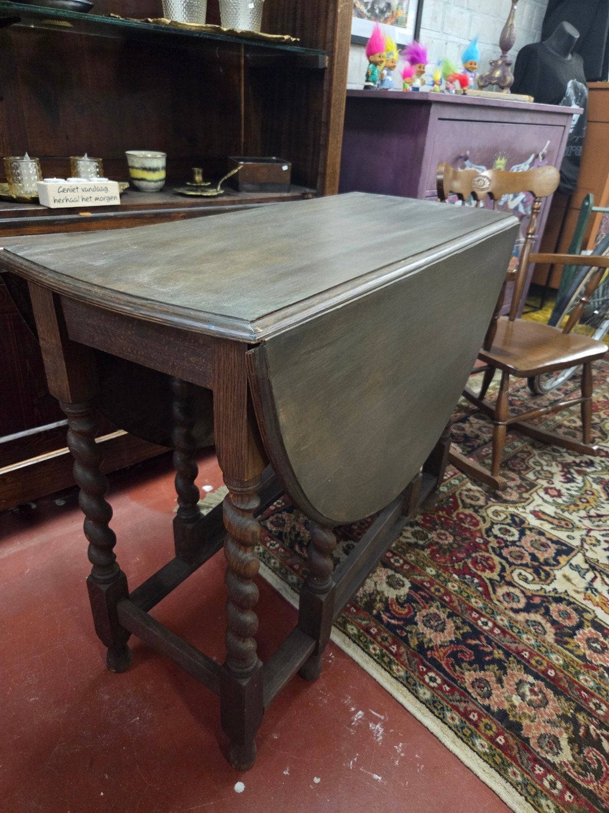 Antiek uitklap tafel, Ophalen