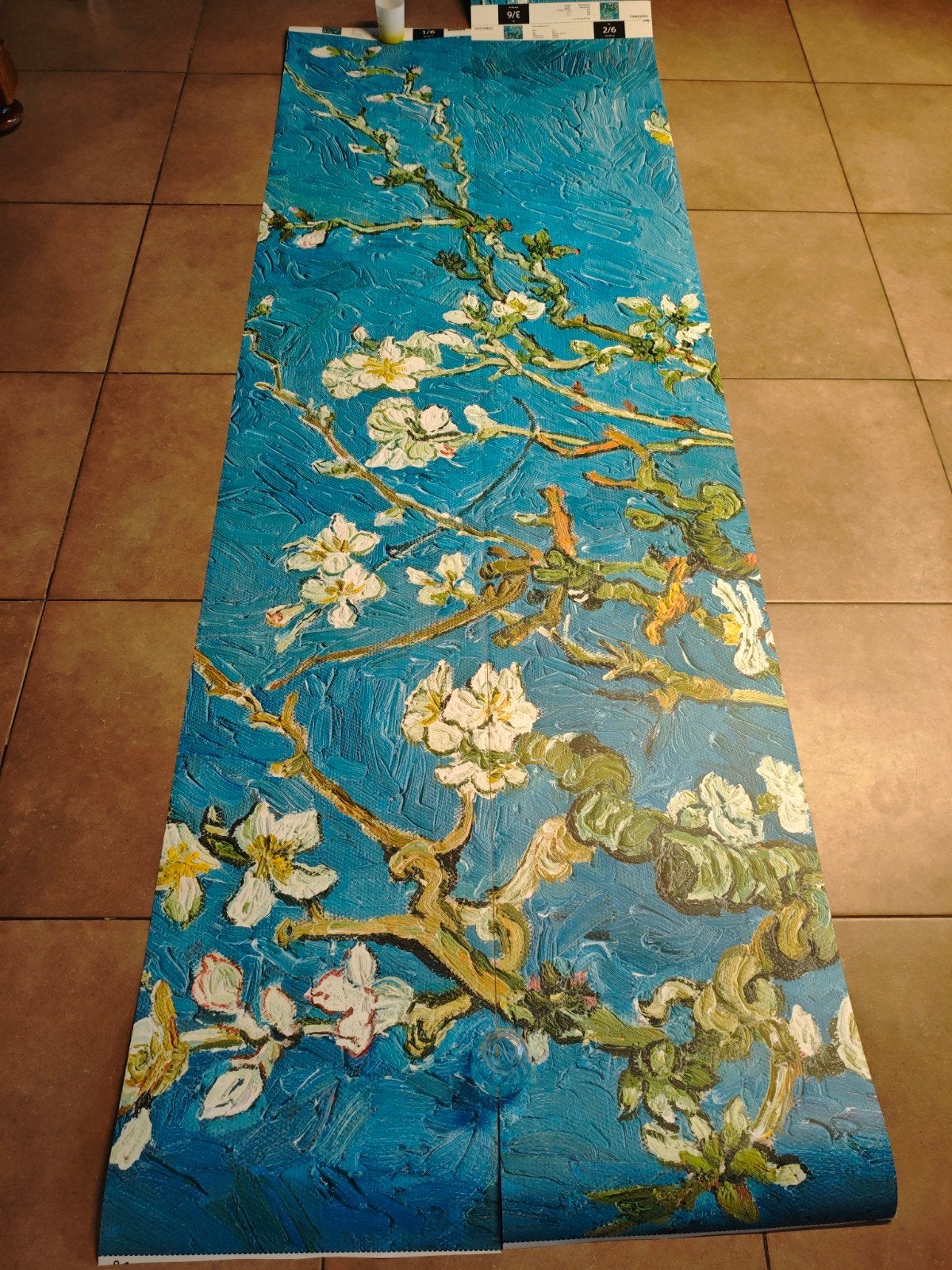 behang Amandelbloesem Vincent Van Gogh, Huis en Inrichting, Ophalen of Verzenden, Fotobehang, 5 tot 10 m², Blauw