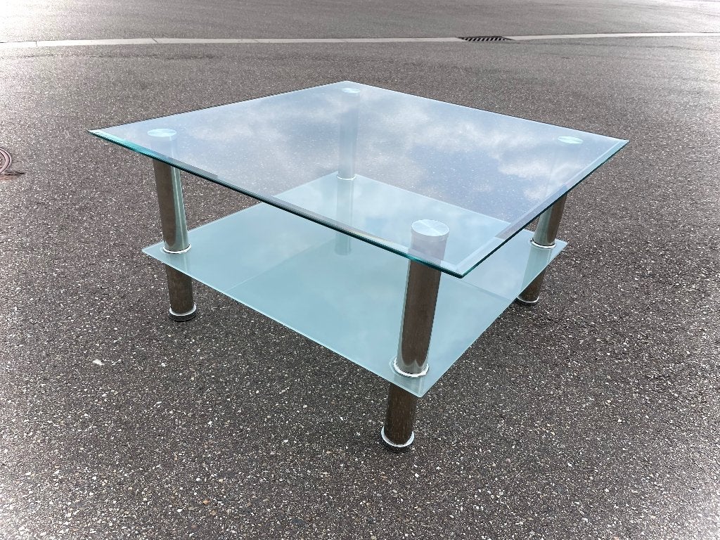 Salontafel in glas - goede staat, Huis en Inrichting, Ophalen, Gebruikt, Glas