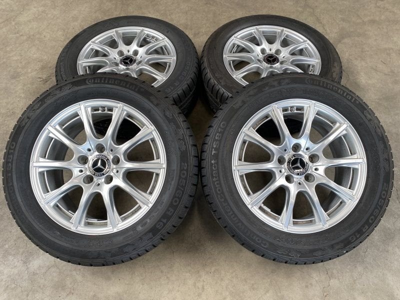 16 inch originele velgen + Continental winterbanden Mercedes, Autos : Pièces & Accessoires, Pneus et Jantes, -, Utilisé, -