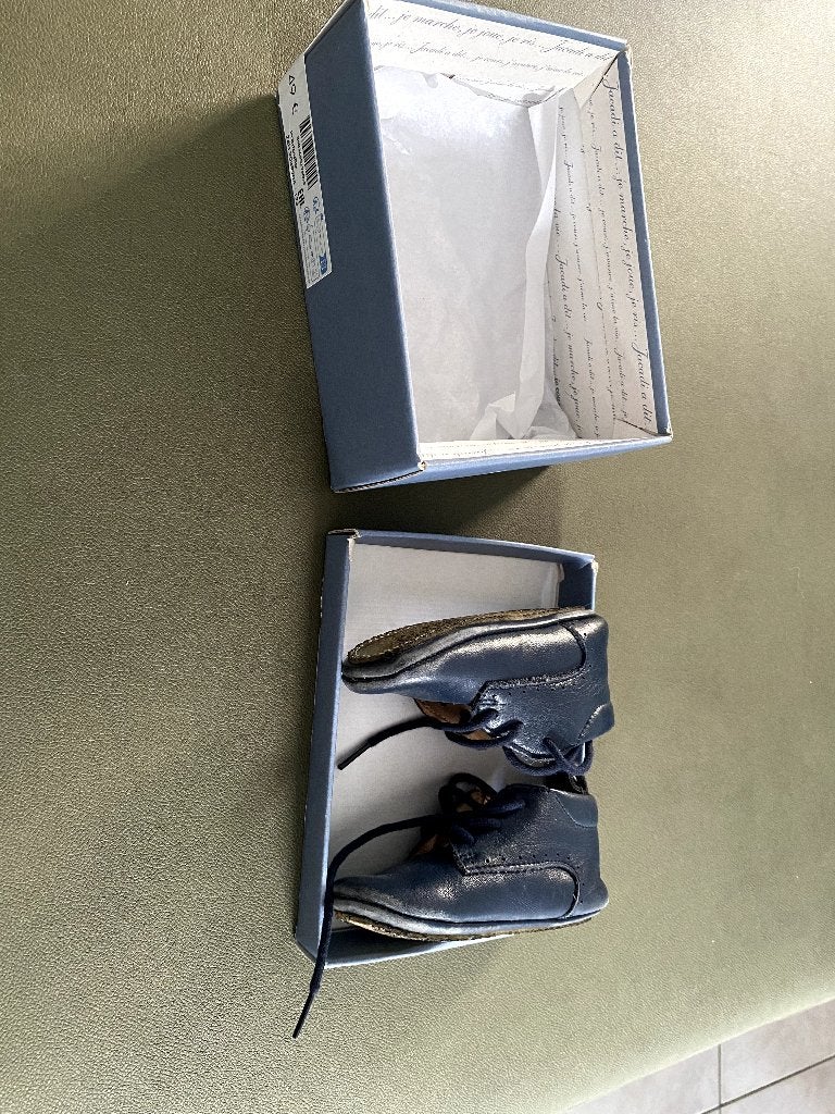 Jacadi Baby First-Walker Shoes – Navy Leather – EU 19, Ophalen, Gebruikt, Schoentjes, Jacadi