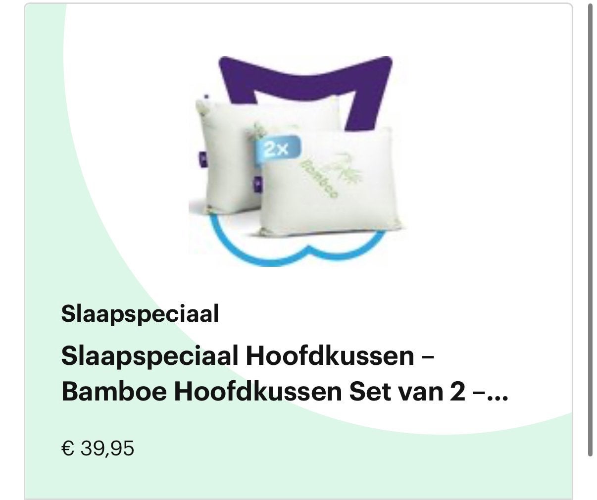 Slaapspeciaal Bamboe hoofdkussens dik en stevig NIEUW, Huis en Inrichting, Woonaccessoires | Kussens, Verzenden, Zo goed als nieuw