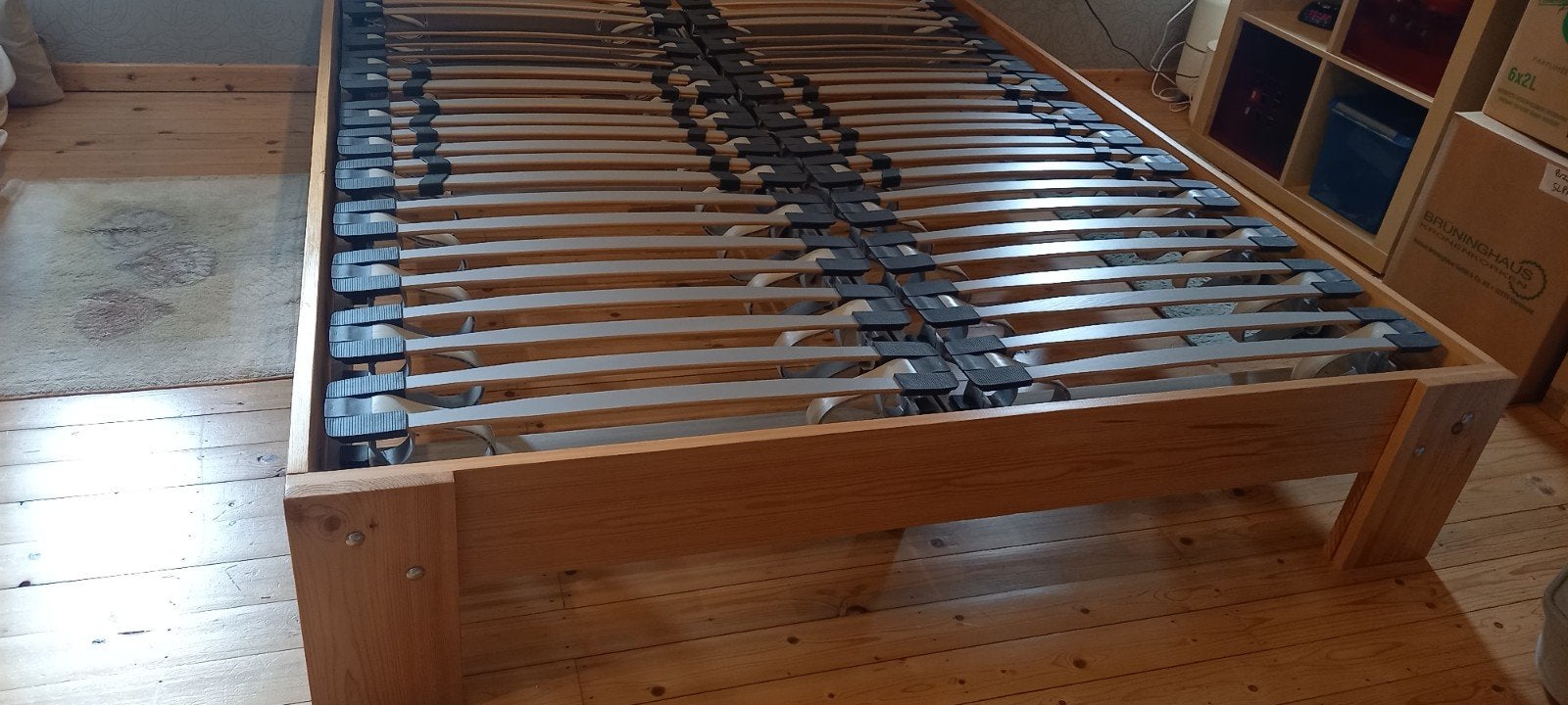 Grenen bed 160x200cm  met 2 kwalitatieve lattoflex, Huis en Inrichting, Ophalen, Tweepersoons, Zo goed als nieuw, 200 cm