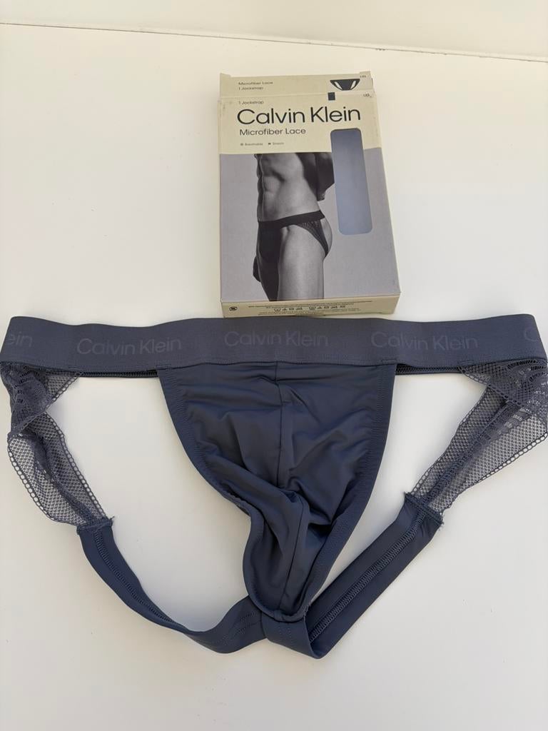 Calvin Klein Microfiber Lace Jock, Verzenden, Grijs, Slip