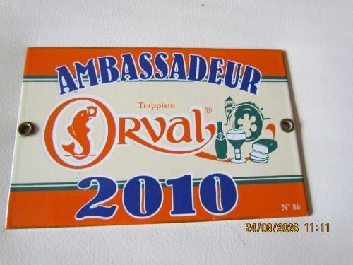 ORVAL plaque ambassadeur 2010, Ophalen of Verzenden, Gebruikt