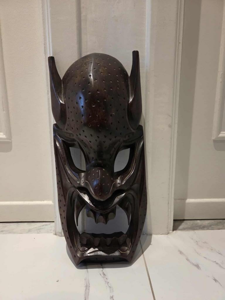 Mystieke Houten Masker – De Bakunawa, de Maanslikker, Antiek en Kunst, Ophalen