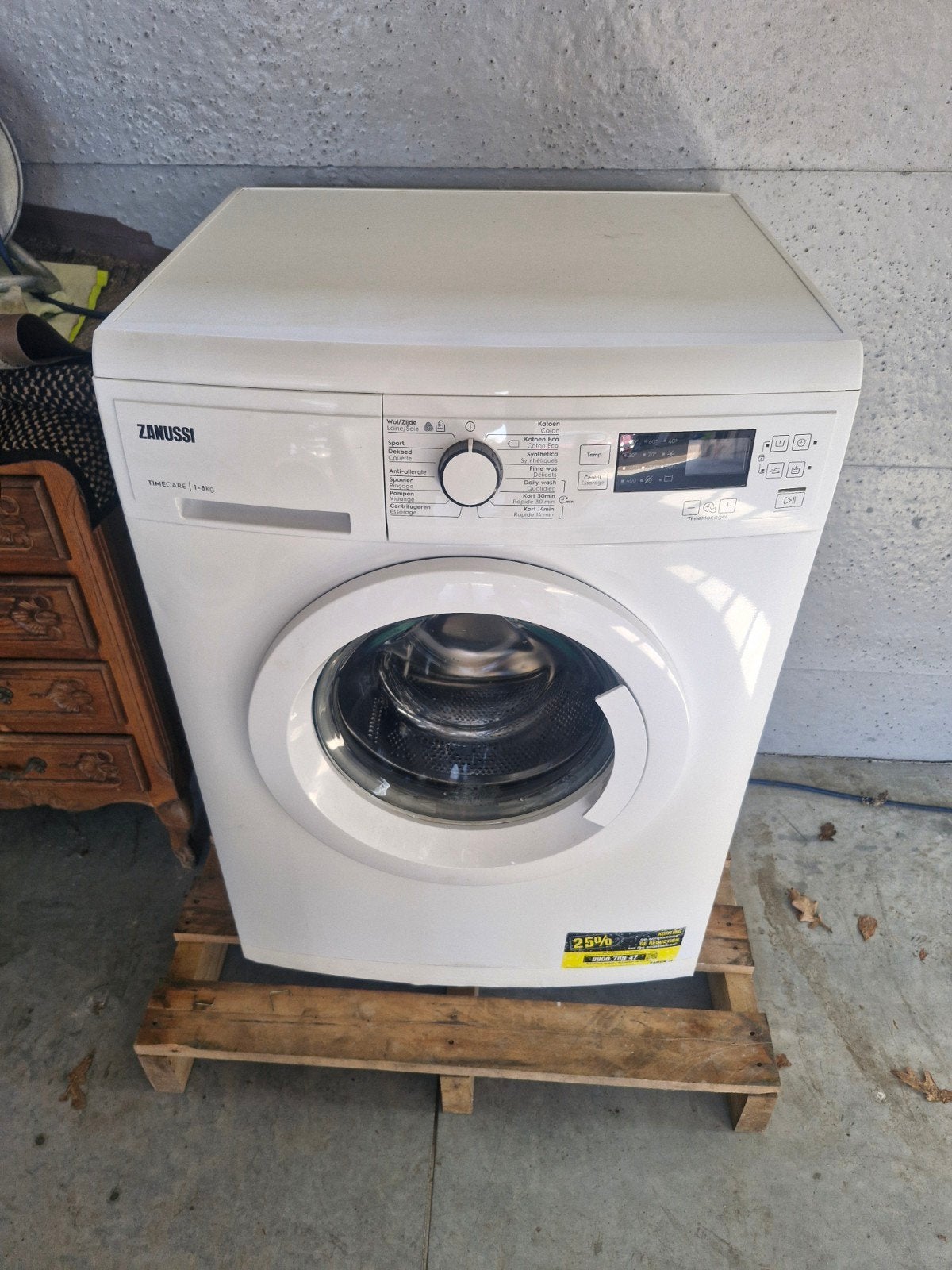 wasmachine zanussi 8kg, Ophalen