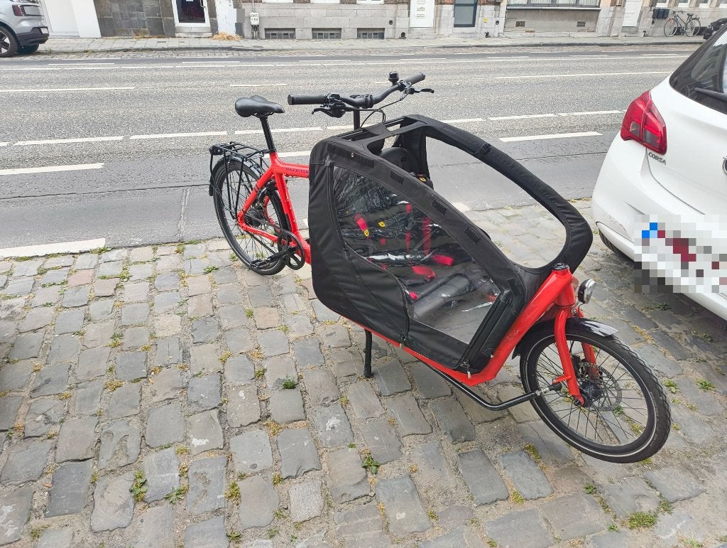 Bullitt bakfiets Alfine 8 Gates - bak + bank 2 kinderen, Gebruikt, Huif, 2 kinderen, Schijfrem