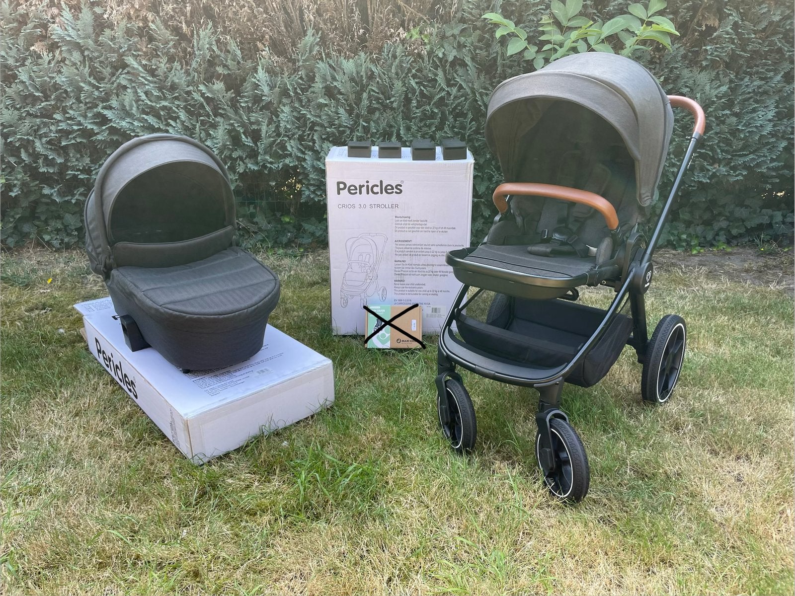 Pericles Crios 3.0 incl. toebehoren, Verstelbare duwstang, Zo goed als nieuw, Ophalen, Kinderwagen