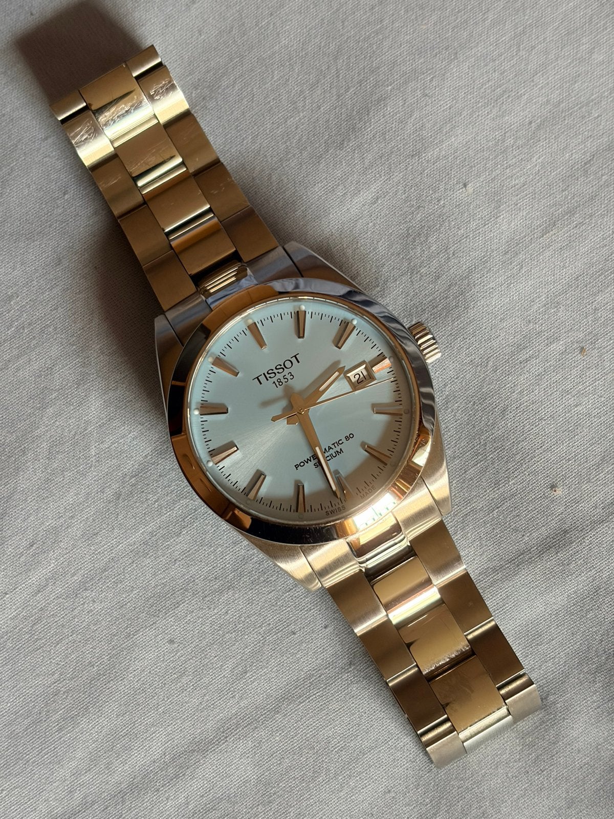 Tissot Gentleman automatique, Bijoux, Sacs & Beauté, Enlèvement, Comme neuf, Acier, Acier