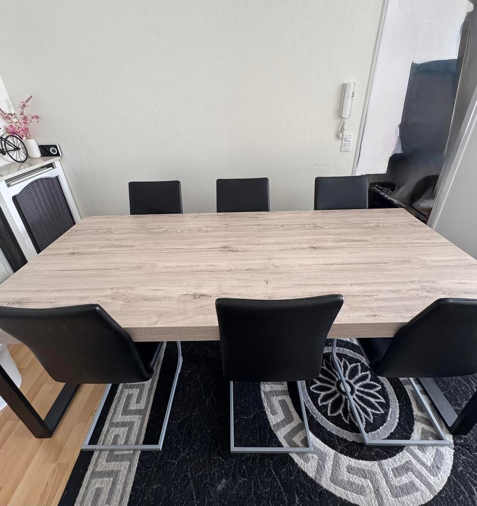 Moderne eettafel te koop (2m25 x 1m) – zeer goede staat, Comme neuf, 100 à 150 cm, Enlèvement, Rectangulaire