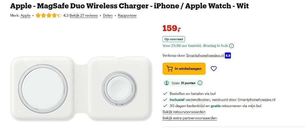 Apple Chargeur sans fil MagSafe Duo, Enlèvement ou Envoi, Chargeur sans fil, Apple, Apple