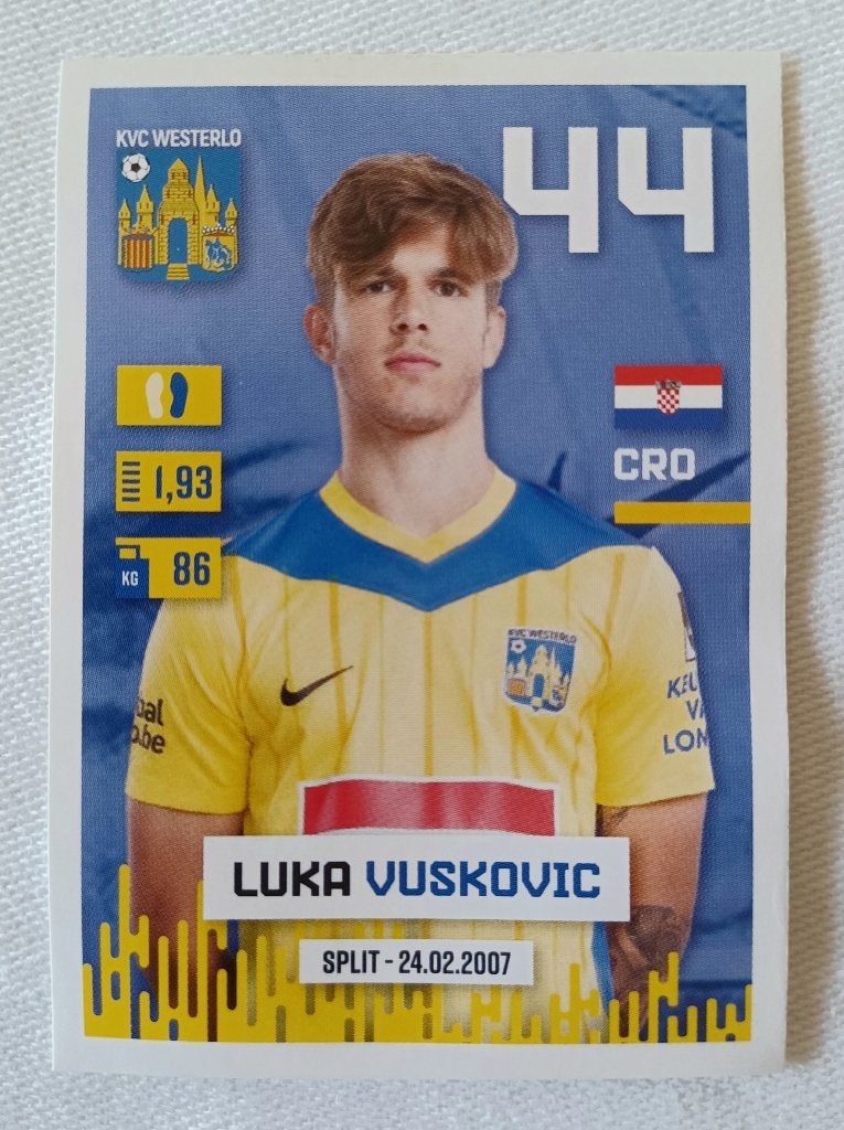 Sticker Luka Vušković (rookie) - Pro League 2024-2025, Ophalen of Verzenden, Zo goed als nieuw, Sticker