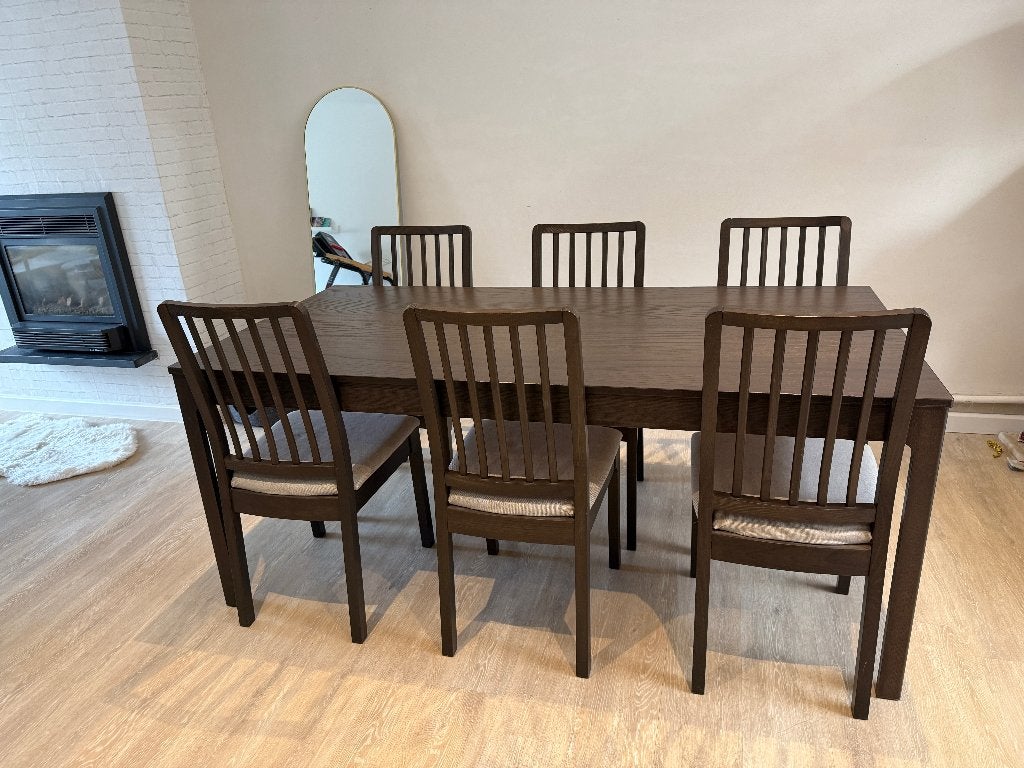 Table à manger extensible 180 (240) 6 chaises housse lavable, 150 à 200 cm, Cinq personnes ou plus, 100 à 150 cm, Enlèvement