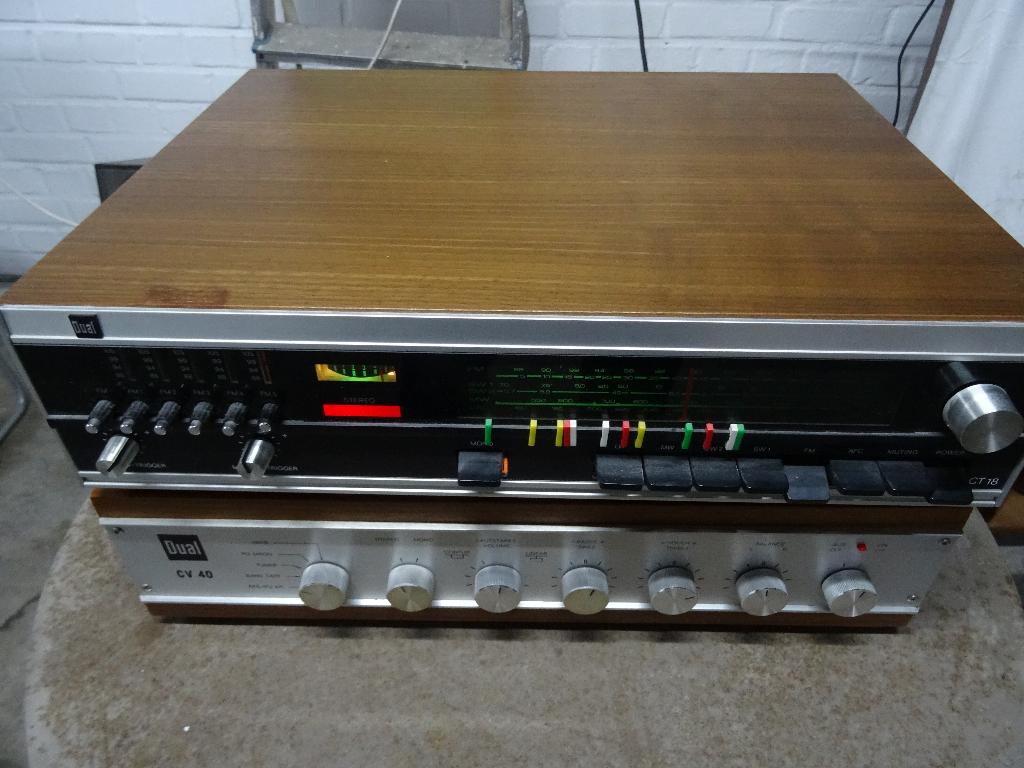 versterker+tuner+luidsprekers dubbel zeldzaam vintage, Ophalen, Gebruikt