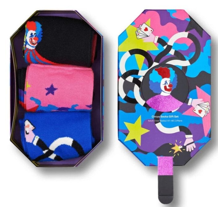 2 x Happy Socks Circus Gift Set (3 pack) - maat 41-46, Kleding | Heren, Sokken en Kousen, Ophalen of Verzenden, Nieuw, Maat 43 t/m 46