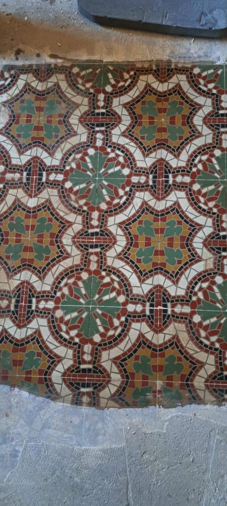 Antieke cementtegel met geometrisch patroon, Doe-het-zelf en Bouw, Tegels, Ophalen, Overige materialen, Gebruikt, Minder dan 20 cm