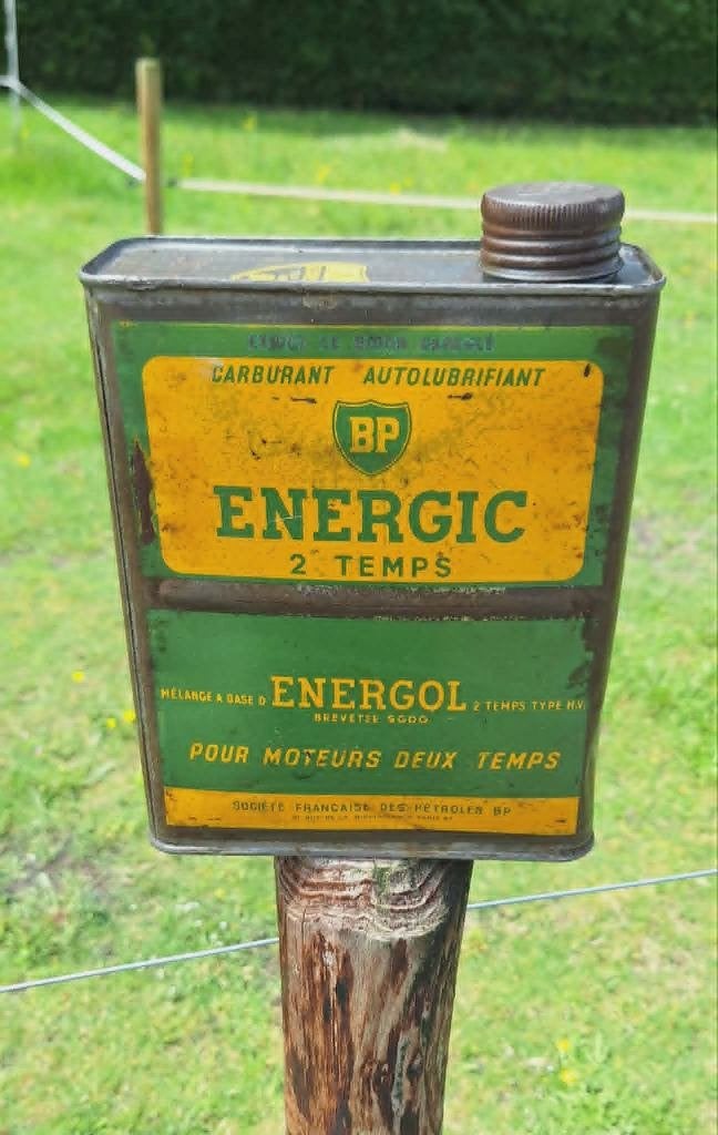 Zeldzaam vintage tweetakt olieblik van BP Energol️, Ophalen of Verzenden, Gebruikt, Verpakking