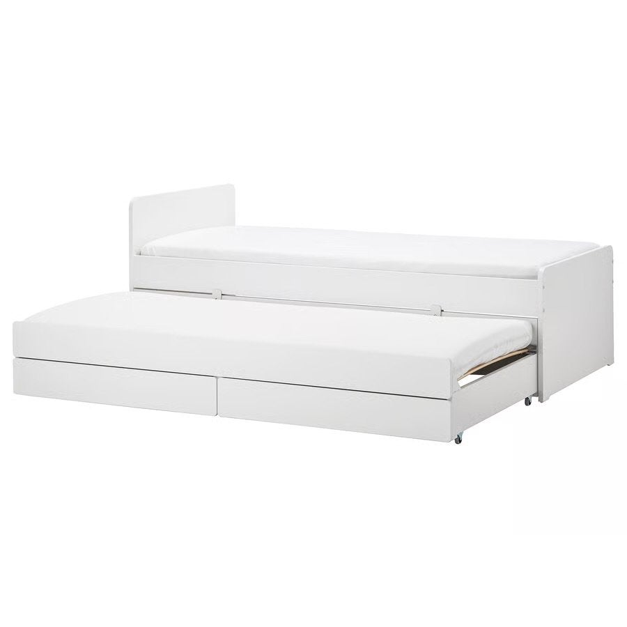 Kinderbed 2 matrassen met 2 opberglades, Ophalen, 85 tot 100 cm, Gebruikt, Hoogslaper of Stapelbed