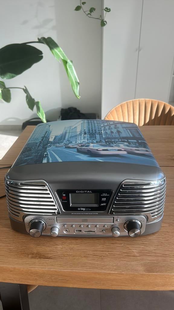 Platenspeler + radio, Ophalen, Zo goed als nieuw, Platenspeler
