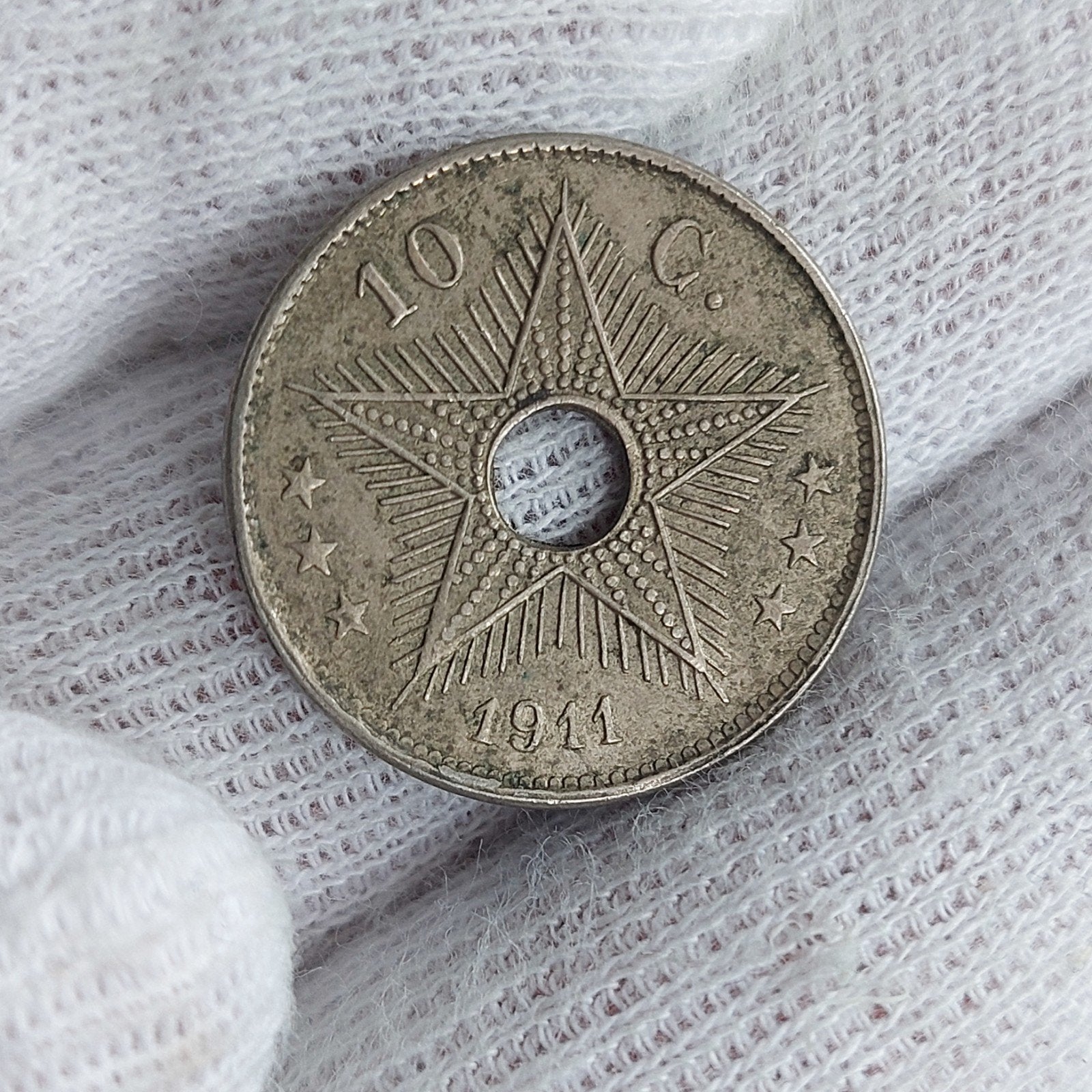 Munt / Belgisch Congo / 10 Centiemen / 1911, Ophalen of Verzenden