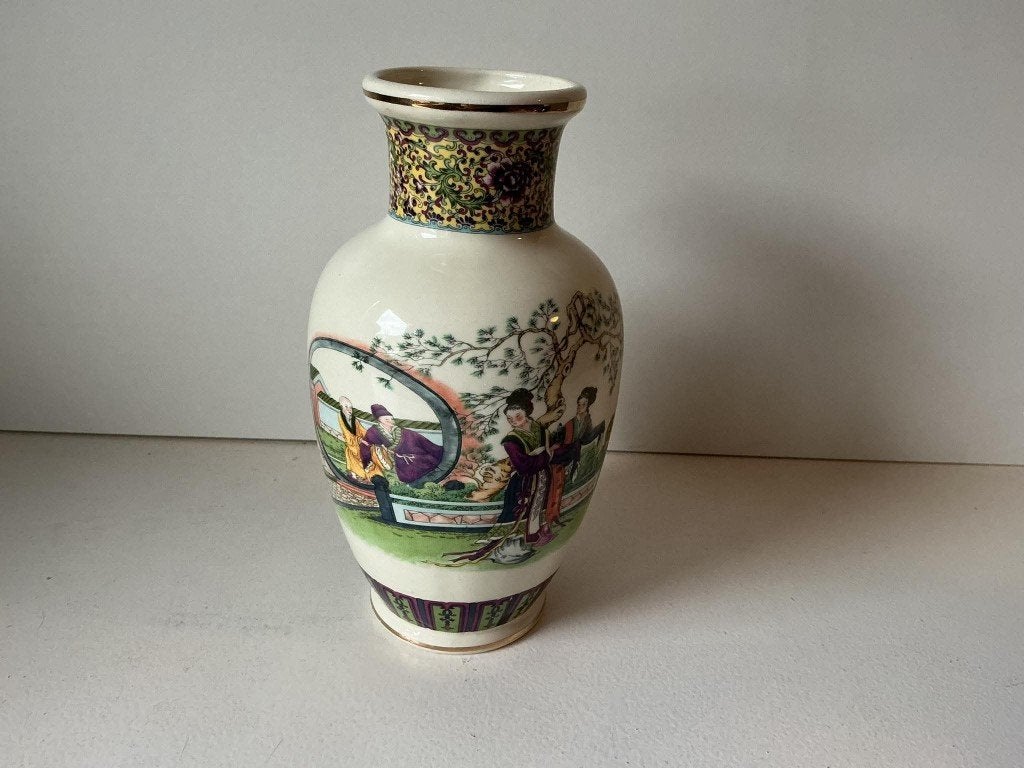 Vase porcelaine vintage style chinois - Made in Italy, Enlèvement ou Envoi