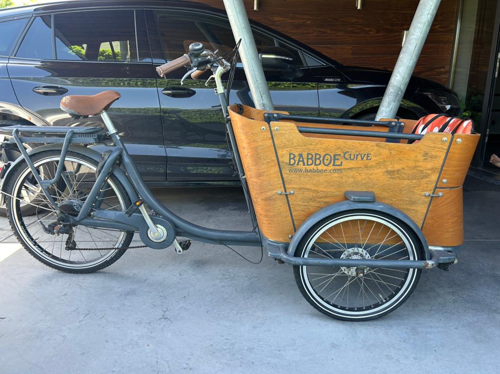 Babboe Curve elektrische bakfiets, Fietsen en Brommers, 4 kinderen of meer, Gebruikt, Elektrisch, Schijfrem