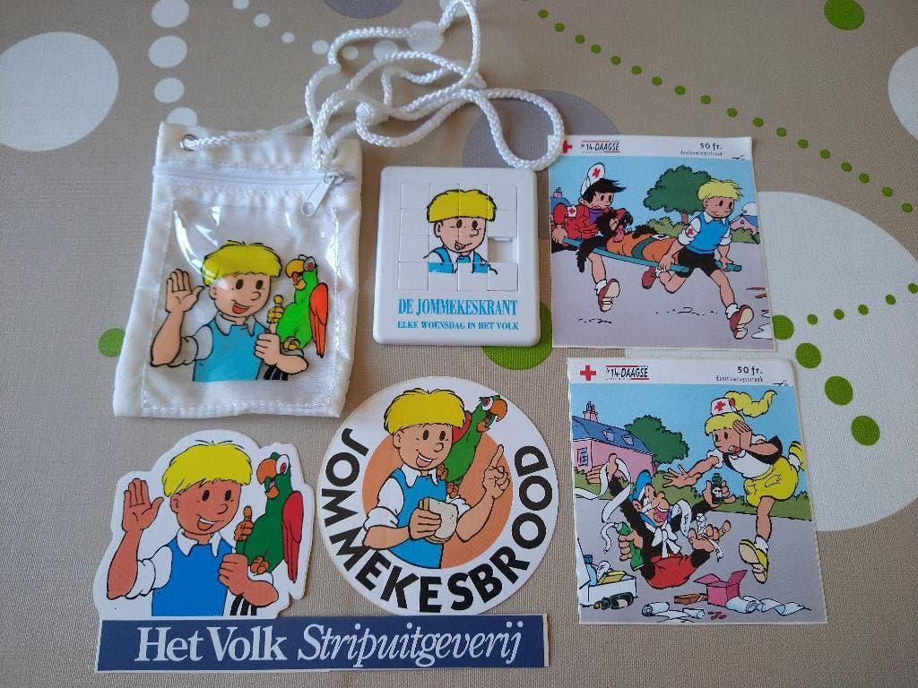 Vintage Jommeke: stickers, schuif puzzel, zakje, Verzamelen, Ophalen