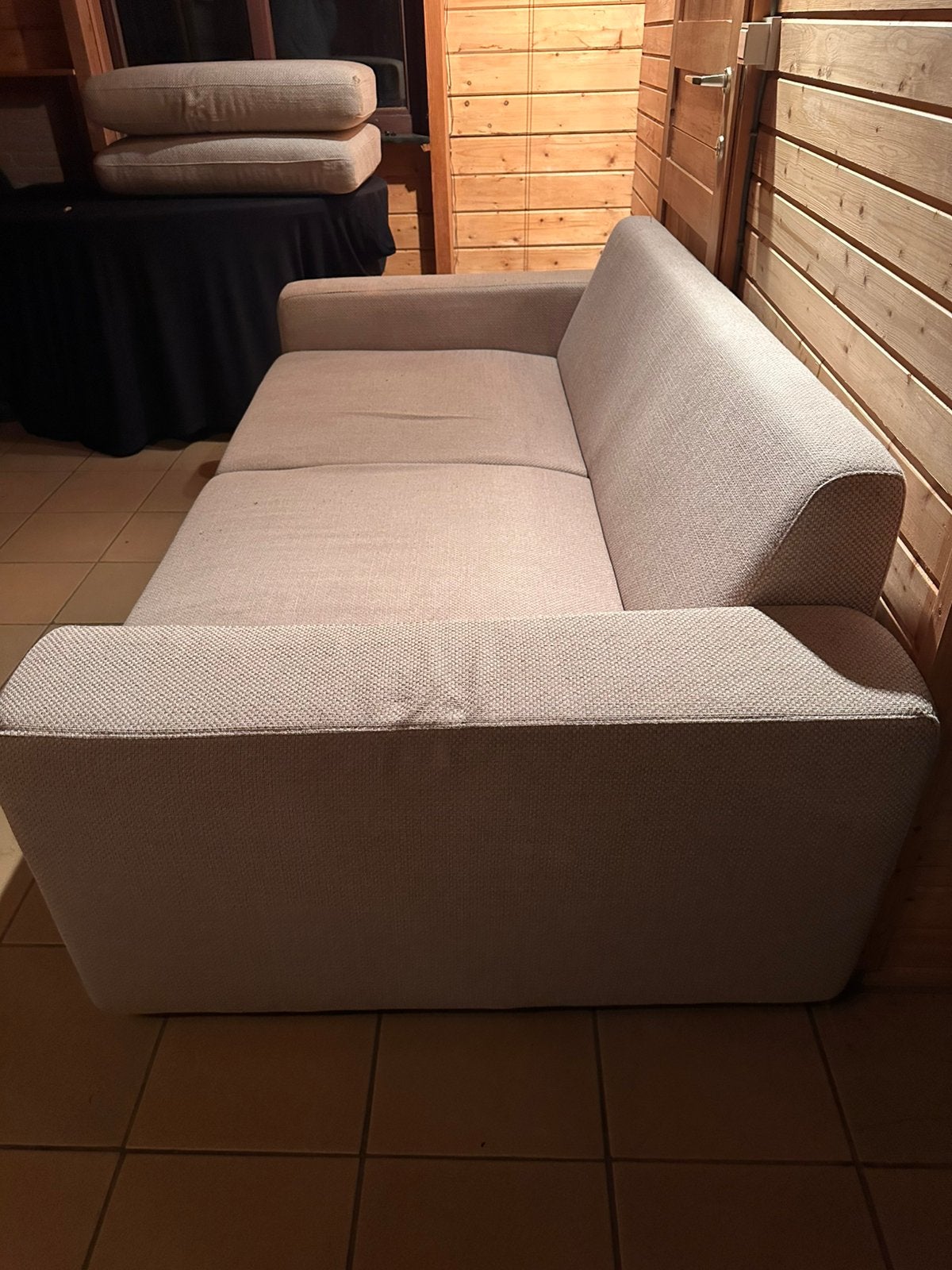 Beige zetel, Huis en Inrichting, Ophalen, Zo goed als nieuw, Beige