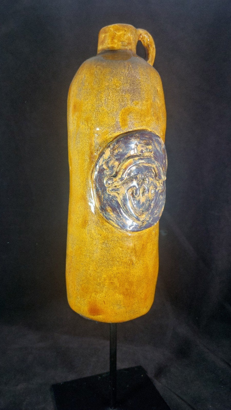 Prachtige Antieke/Vintage Steengoed Kruik – Gesigneerd MG, Antiek en Kunst, Ophalen of Verzenden