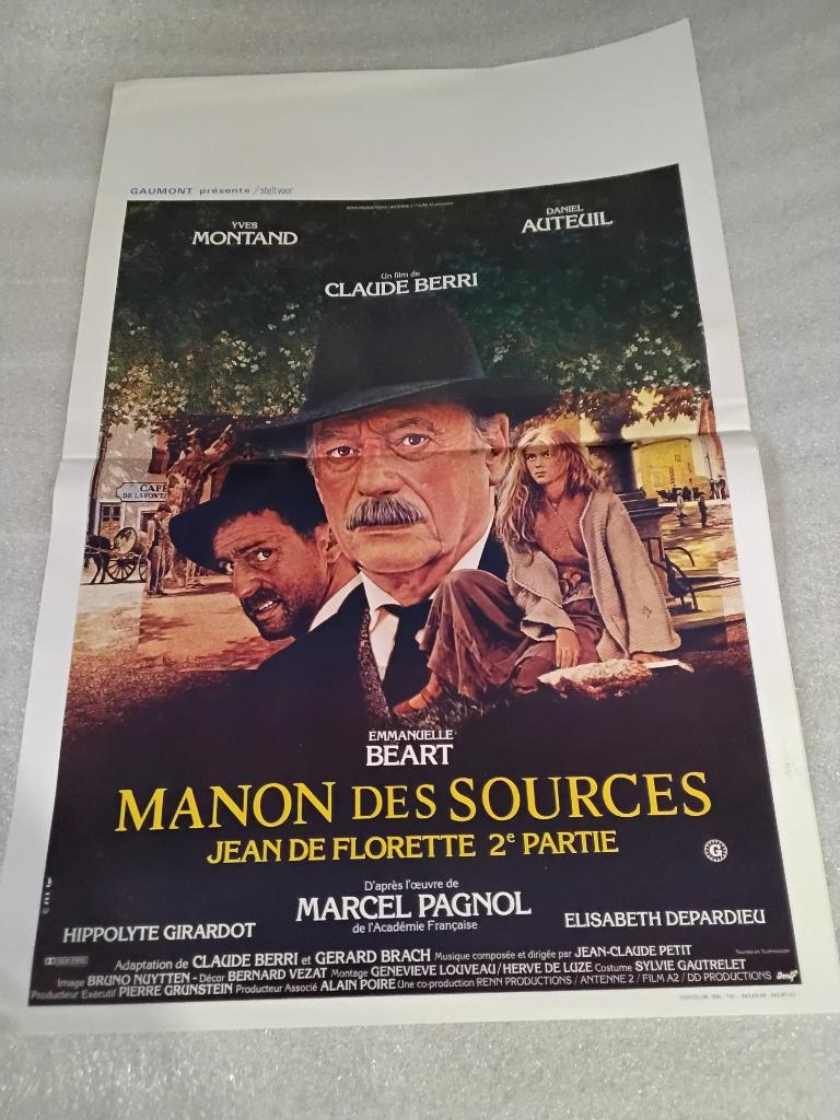 Affiche de cinema, manon des sources, Rechthoekig Staand, Deurposter of groter, Ophalen of Verzenden, Zo goed als nieuw