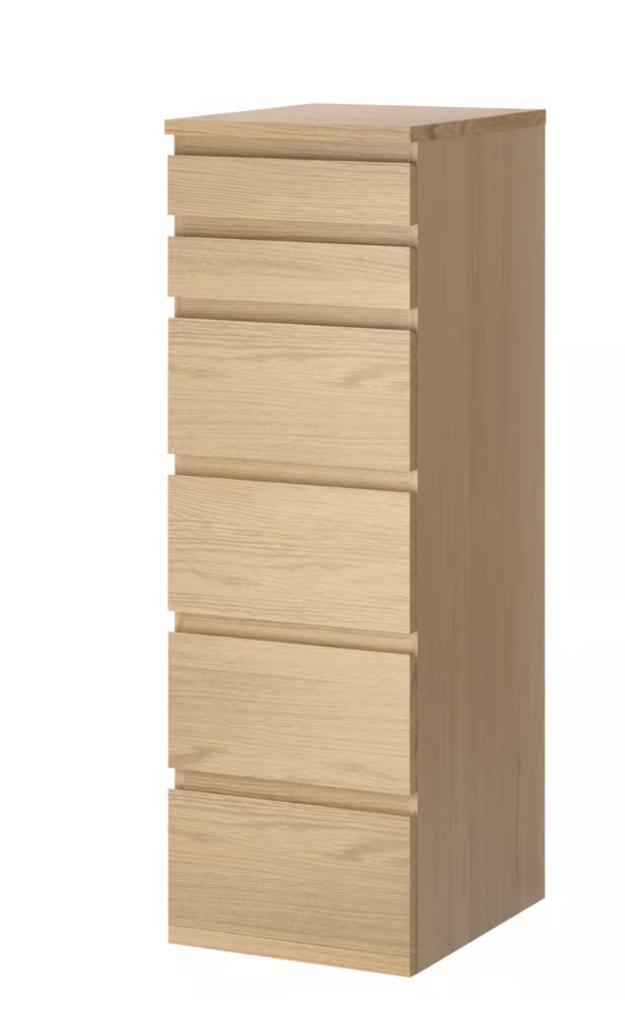 Malm ladekast uit Ikea, 6 lades, perfect in orde, Huis en Inrichting, Ophalen, Minder dan 50 cm, Gebruikt, 5 laden of meer