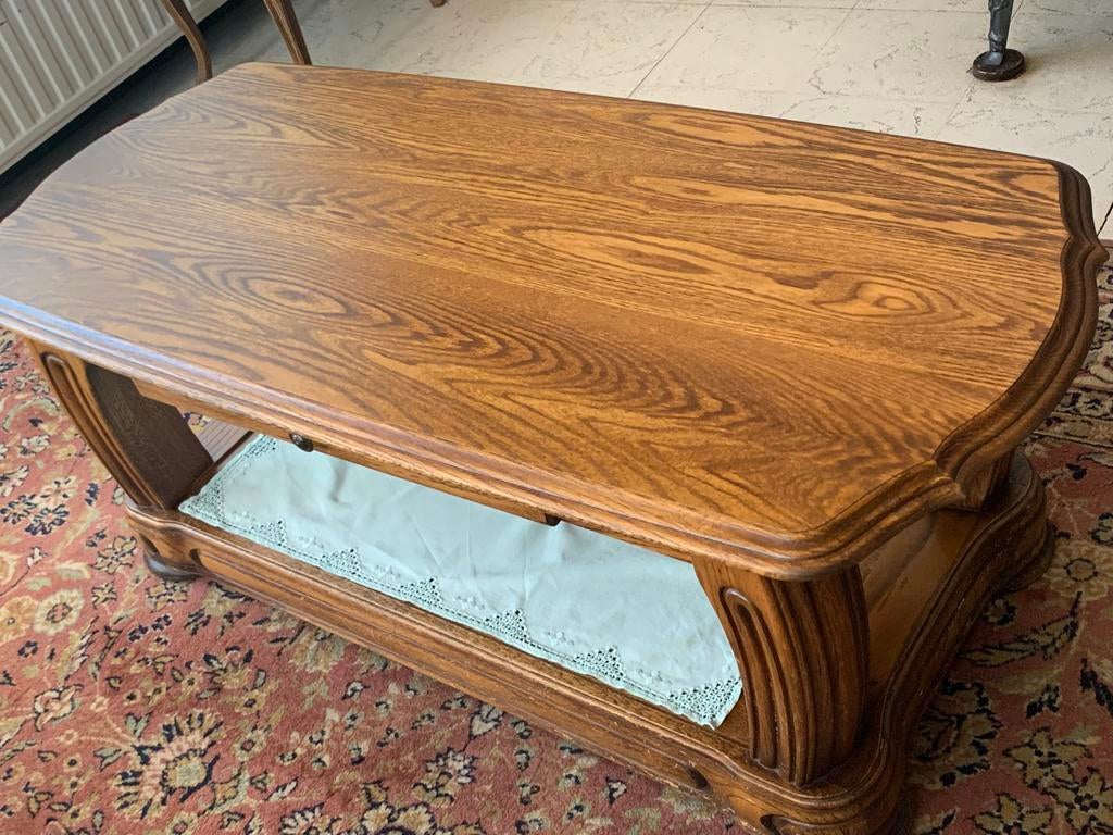 Massief eiken salontafel, Huis en Inrichting, Ophalen, Gebruikt