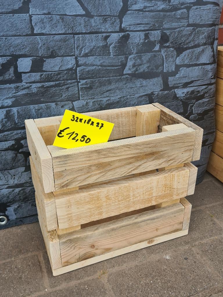 Houten Krat – Compact & Stevig, Huis en Inrichting, Hout, Nieuw, Ophalen of Verzenden, Rijkevorsel