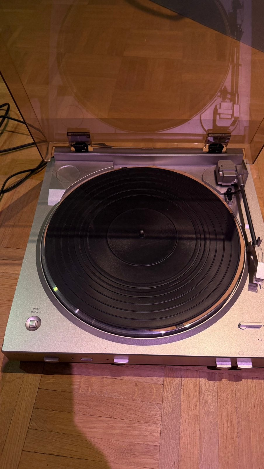Denon DP-200USB — Volautomatische platenspeler, TV, Hi-fi & Vidéo, Tourne-disques, Enlèvement, Comme neuf, Tourne-disque