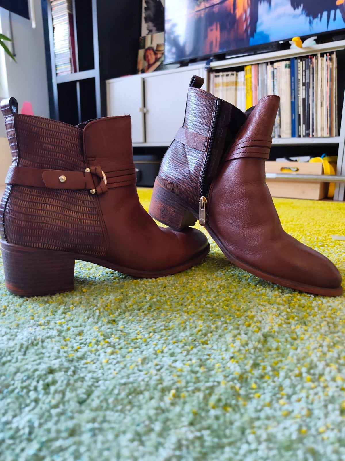 chaussures en cuir pour femmes taille 39, Marco Tozzi, Brun, Enlèvement, Boots et Botinnes
