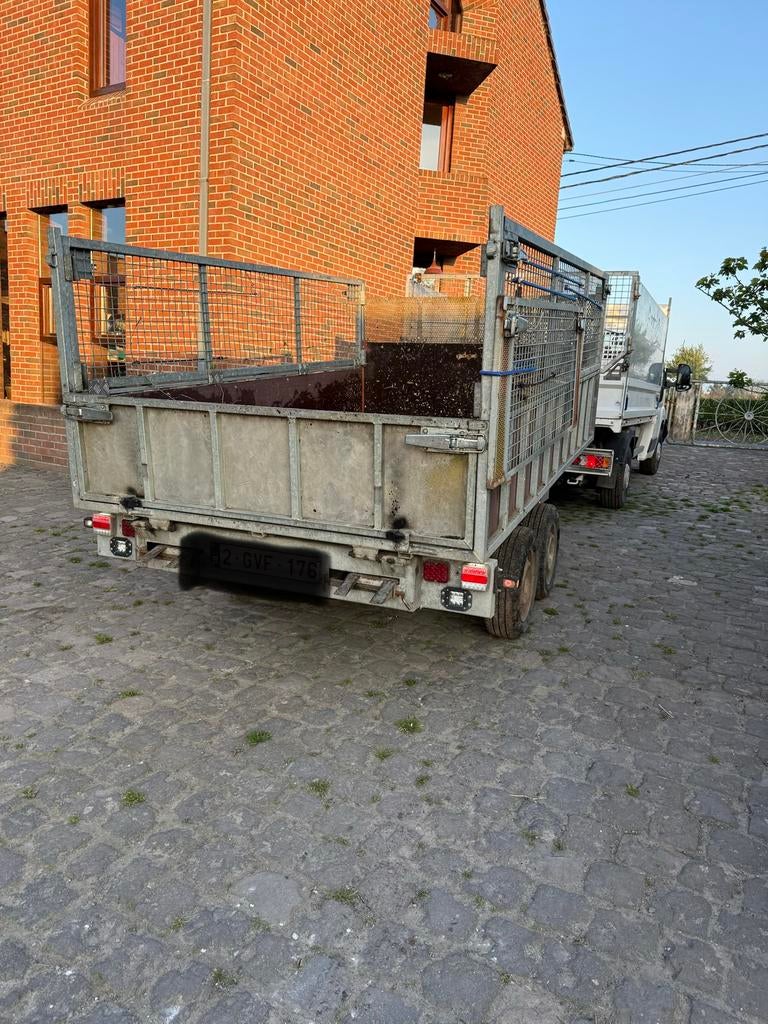 Remorque basculante 750kg 3m x 1,70m intérieur, Ophalen of Verzenden, Zo goed als nieuw