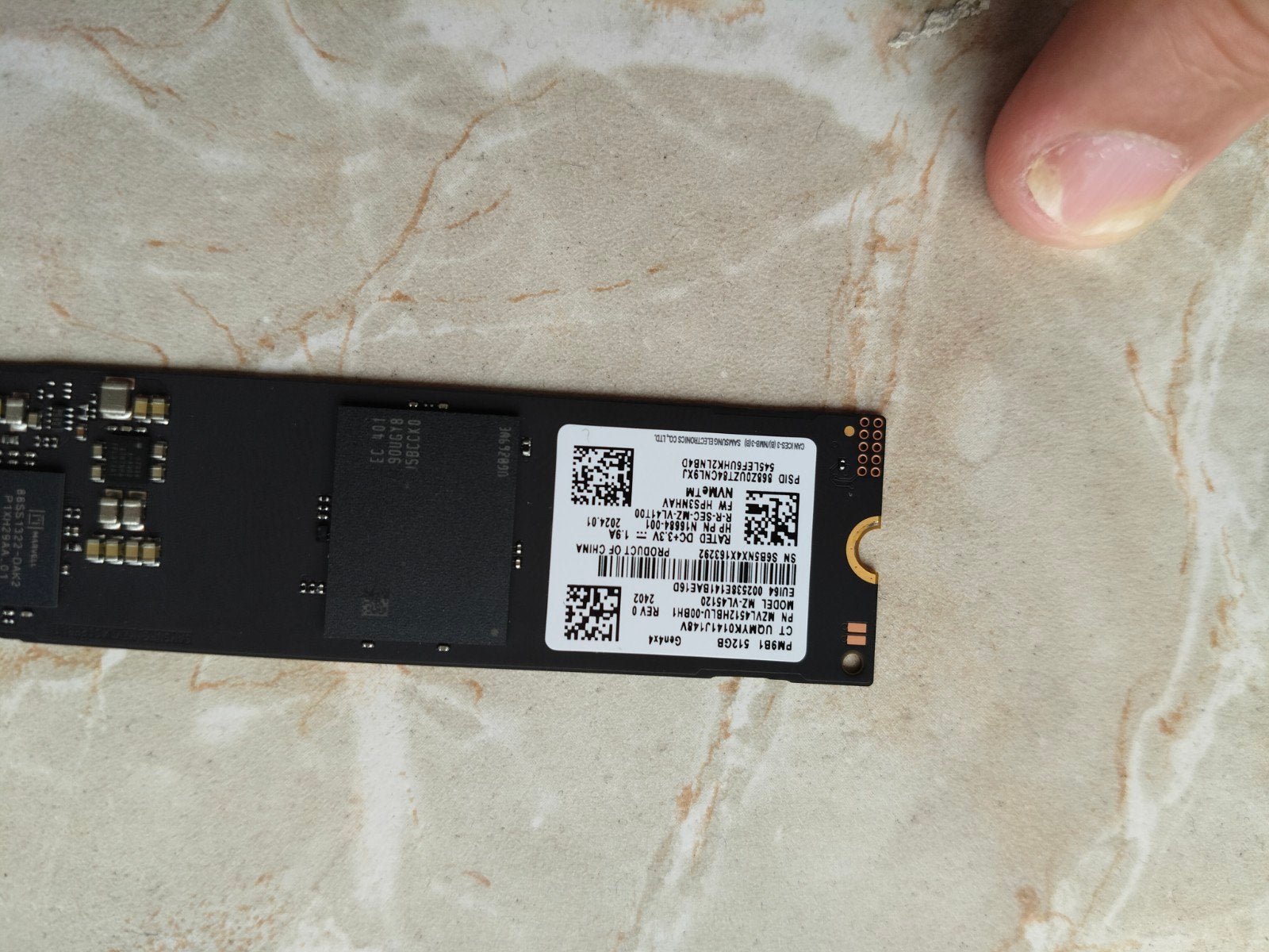 Samsung 512 GB 4 generatie NVMe SSD, Intern, SSD, Ophalen of Verzenden, Zo goed als nieuw