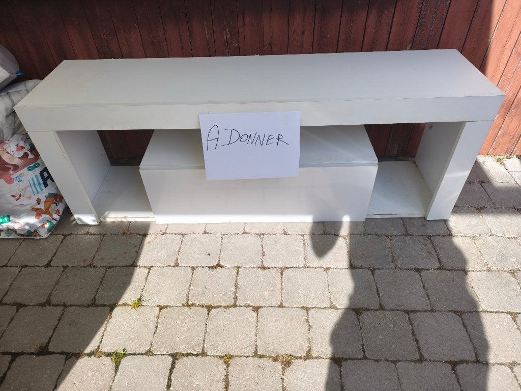 A Donner Meuble tv blanc de 140cm de long, Enlèvement, Utilisé, 100 à 150 cm
